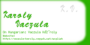 karoly vaczula business card